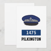 英国警察フラットキャップ – 番号と名前の追加 シーズンカード (正面/裏面)