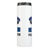 英国警察フラットキャップ – 番号と名前を追加。警察 タンブラー (裏面)