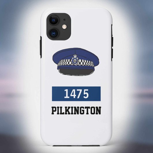 英国警察フラットキャップ - 番号と名前を追加 Case-Mate iPhoneケース