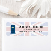 英国警察呼び出しボックス英国国旗 |差出人住所 ラベル (インサイチュ)