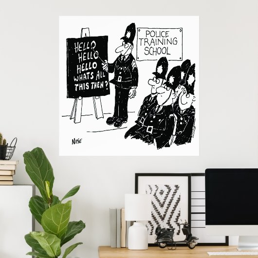 英国警察訓練学校おもしろい漫画ポスター ポスター (ホームオフィス)