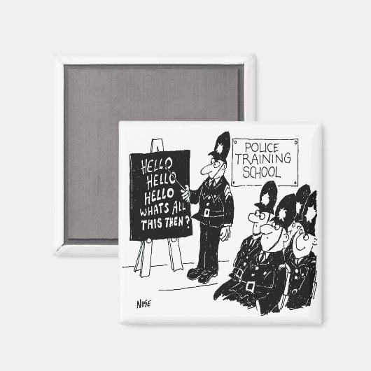 英国警察訓練学校のおもしろい漫画 マグネット (正面/裏面)