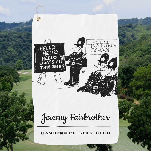 英国警察訓練学校の漫画 ゴルフタオル