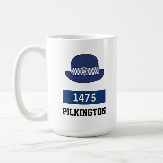 英国警察WPC帽子 – 番号と名前の追加 コーヒーマグカップ (左)