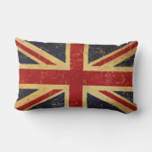 英国連合ジャック国旗のグランジヴィンテージ ランバークッション (裏面)