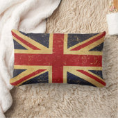 英国連合ジャック国旗のグランジヴィンテージ ランバークッション (ブランケット)