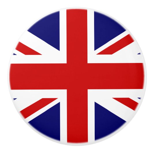 英国連合ジャック国旗のドアと引き出しプルノブ セラミックノブ (正面)