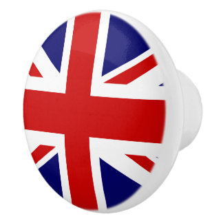 英国連合ジャック国旗のドアと引き出しプルノブ セラミックノブ