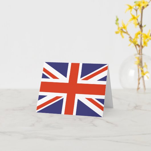 英国連合ジャック国旗のノートカード カード (黄色い花)