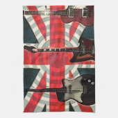 英国連合ジャック国旗のロック転がエレクティギター キッチンタオル (縦)