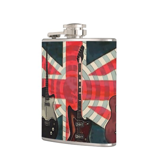 英国連合ジャック国旗のロック転がエレクティギター フラスク (左)