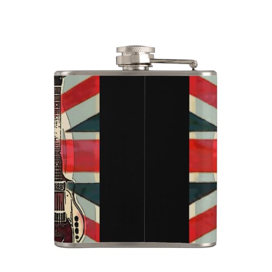 英国連合ジャック国旗のロック転がエレクティギター フラスク (裏面)