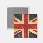 英国連合ジャック国旗のヴィンテージグランジ磁石 マグネット (正面/裏面)