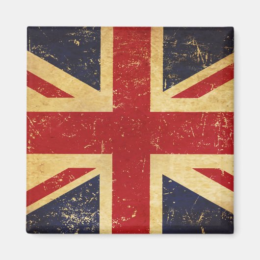 英国連合ジャック国旗のヴィンテージグランジ磁石 マグネット (正面)