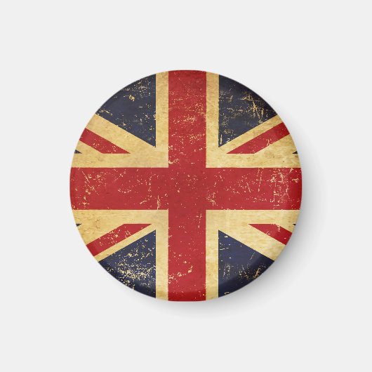 英国連合ジャック国旗のヴィンテージグランジ磁石 マグネット (正面)