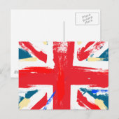 英国連合ジャック国旗の擦り切れたヴィンテージ ポストカード (正面/裏面)