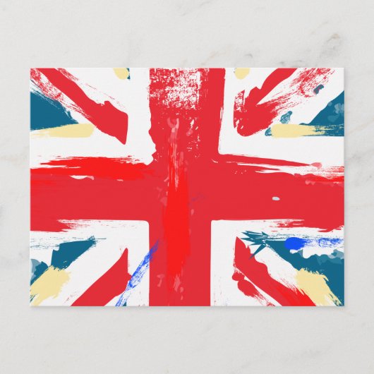 英国連合ジャック国旗の擦り切れたヴィンテージ ポストカード (正面)