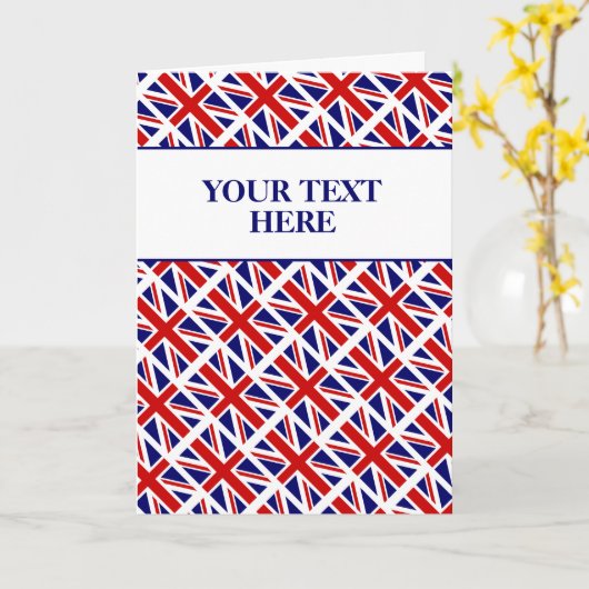 英国連合ジャック国旗の英語プライドの挨拶 カード (黄色い花)