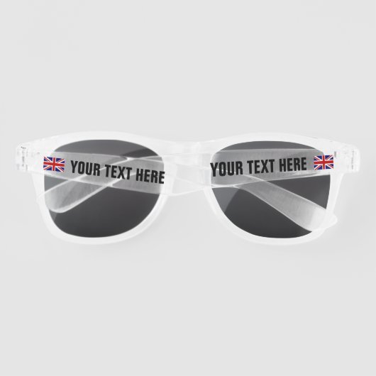 英国連合ジャック国旗の英語プライド カスタム サングラス (裏面)