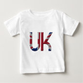 英国連合ジャック英国国旗のタイポグラフィ エレガント ベビーTシャツ (正面)