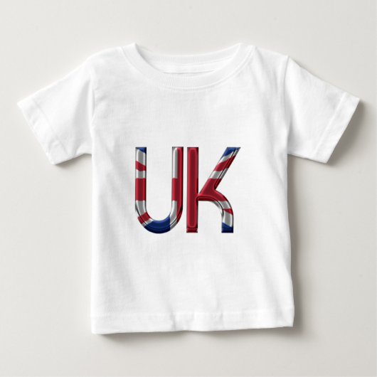 英国連合ジャック英国国旗のタイポグラフィ エレガント ベビーTシャツ (正面)