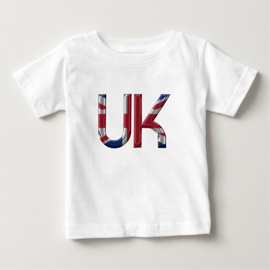 英国連合ジャック英国国旗のタイポグラフィ エレガント ベビーTシャツ (正面)