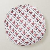英国連合ジャック英国国旗のタイポグラフィ エレガント ラウンドクッション (裏面)