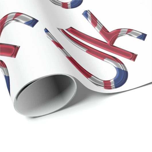 英国連合ジャック英国国旗のタイポグラフィ エレガント ラッピングペーパー (ロールコーナー)