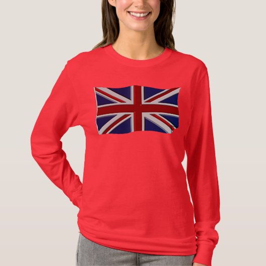 英国連合ジャック英国国旗の愛国心のシャツ Tシャツ (正面)