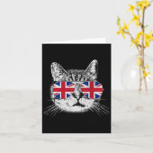 英国連合ジャック英国国旗England Cat Sungles Gif カード (黄色い花)