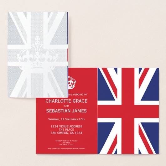 英国連合ジャック英結婚国のテーマ 箔カード (ディスプレー)