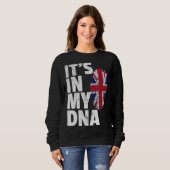 英国連合ジャック・イングランド国旗それは私のDnaのクリスマスにある スウェットシャツ (正面フル)