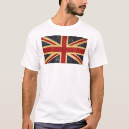 英国連邦ジャック国旗のヴィンテージ男子白 Tシャツ