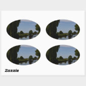 英国運河の景色 楕円形シール (シート)