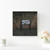 英国道路標パーソナライズされた識 スクエア壁時計 (ホーム)