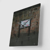 英国道路標パーソナライズされた識 スクエア壁時計 (傾斜)