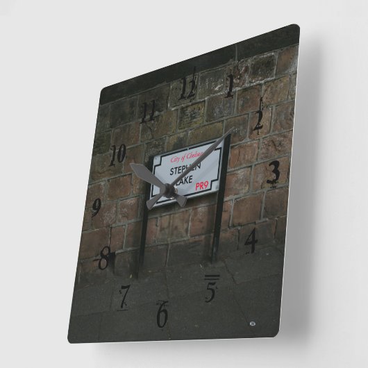 英国道路標パーソナライズされた識 スクエア壁時計 (傾斜)