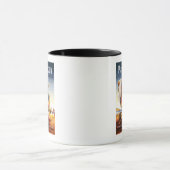 英国鉄道ビーチ椅子とボールポスター マグカップ (中央)