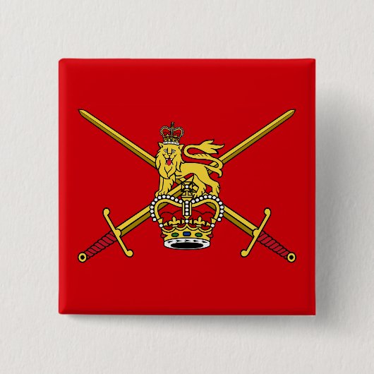 英国陸軍国旗（非cerimonial） 缶バッジ (正面)