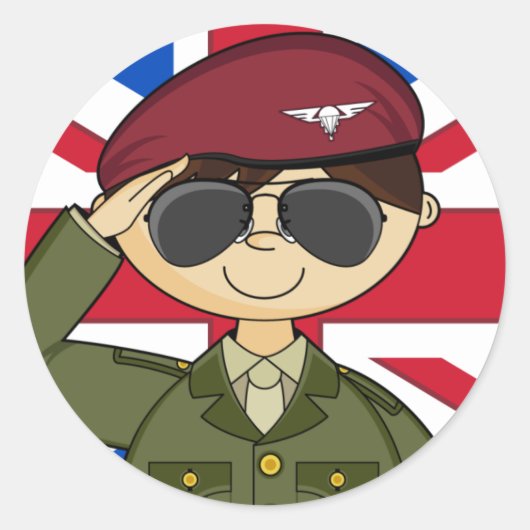 英国陸軍将校ステッカー ラウンドシール (正面)