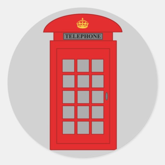英国電話ボックス ラウンドシール (正面)
