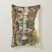 英国風の古建築とフォーマルガーデン付きのイングリッシュカントリーコテージ アクセントクッション (正面(垂直))