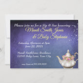 英国風アンティークローズのティーパーティーお披露目ベビーシャワー 招待状 (裏面)