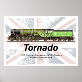 英国風クラシック蒸気機関車 Tornado ポスター