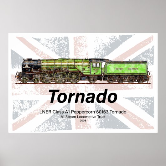 英国風クラシック蒸気機関車 Tornado ポスター (正面)