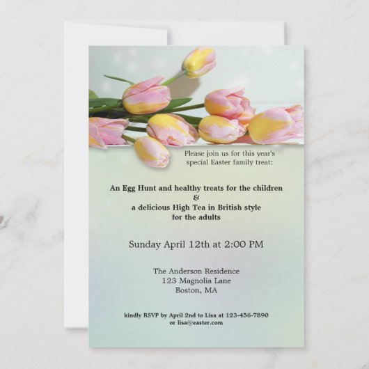 英国風ハイティーまたはイースターブランチのご招待 招待状