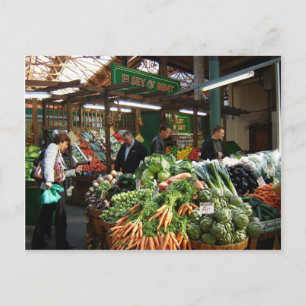 英国風景、野買菜市場 ポストカード