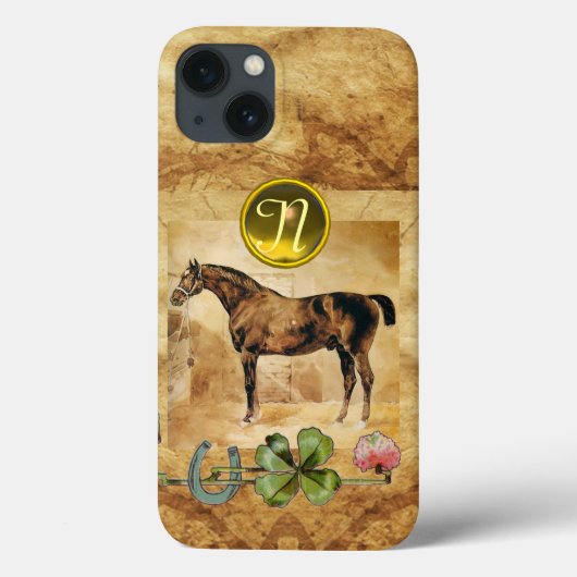 英国馬、馬蹄及びシャムロックモノグラム Case-Mate iPhoneケース (裏面)