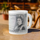 英国1971年£5紙幣マグカップ - エリザベス2世女王 ジャンボコーヒーマグカップ