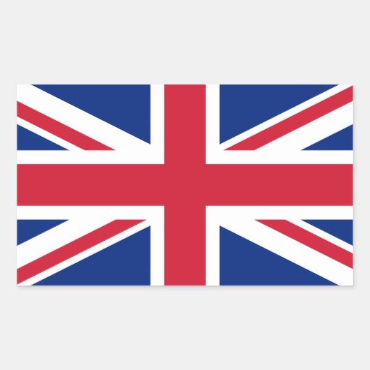 英国 ユナイテッドキングダム ユニオンジャック フラグ 長方形シール (正面)